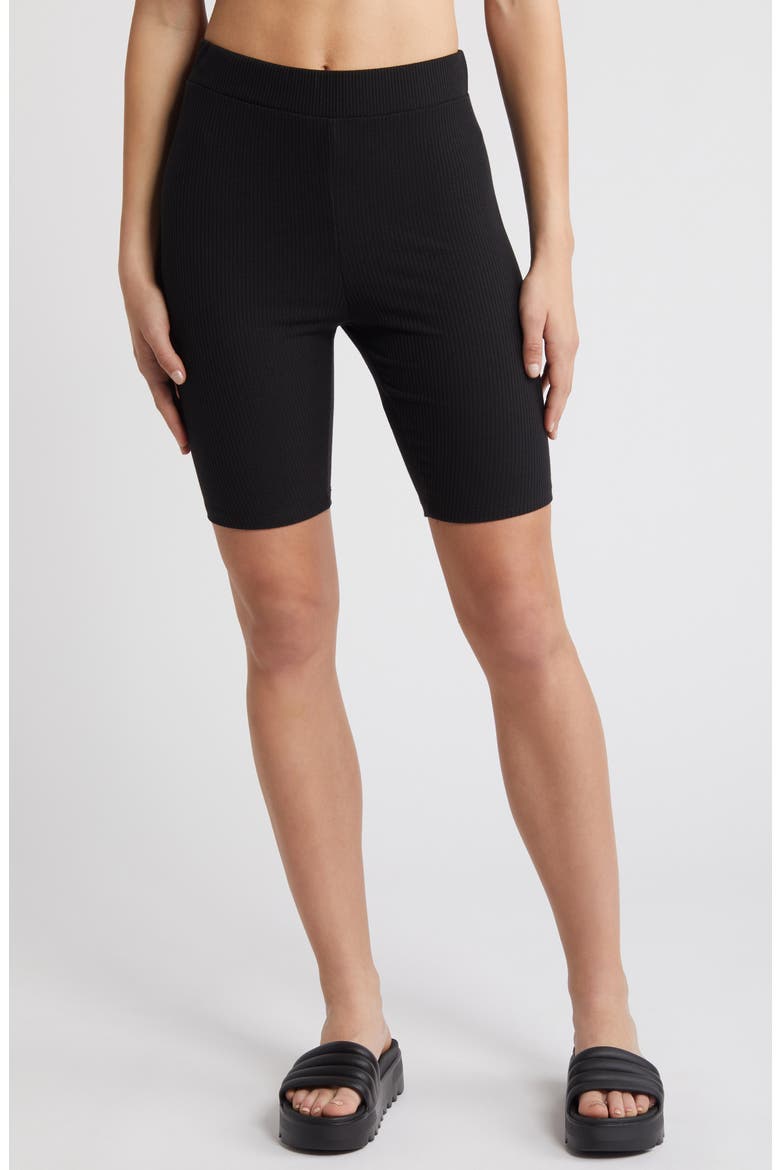 Malone Rib Oversize T-Shirt & Shorts, Alternate, color, BLACK