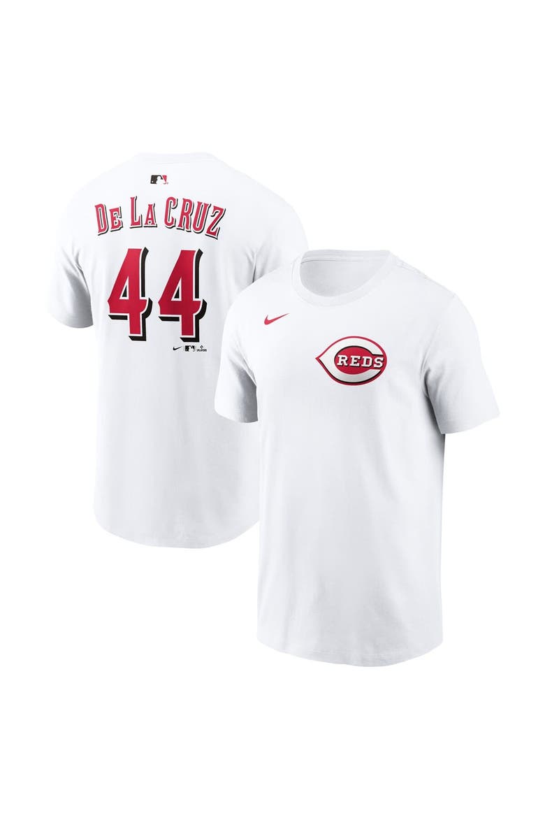 Men's Nike Elly De La Cruz White Cincinnati Reds Name & Number T-Shirt, Main, color, White