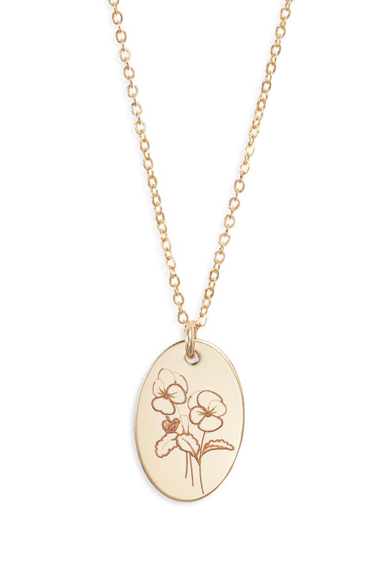 Louise Birth Flower Necklace, Main, color, GOLD / FEBRUARY