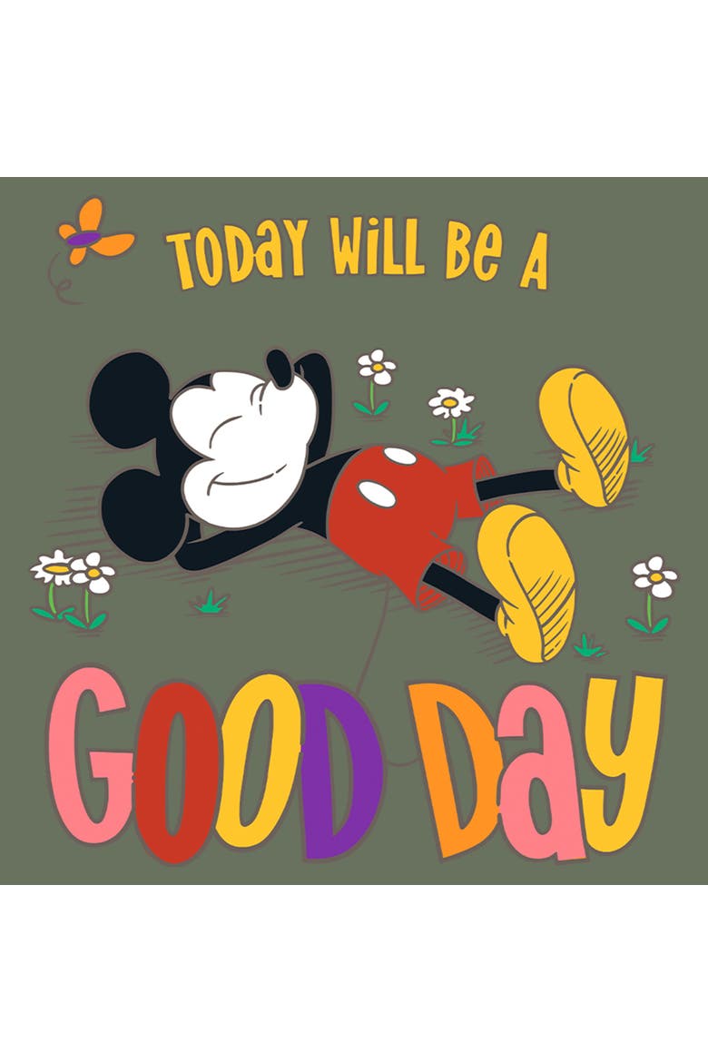 Women's Mickey & Friends Today Will Be a Good Day  Graphic T-Shirt, Alternate, color, Sage Green