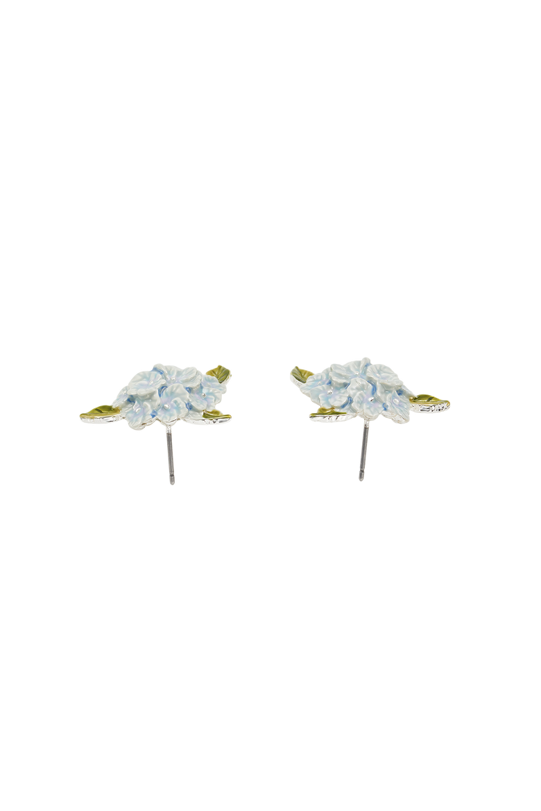 Hydrangea Earrings Silver, Alternate, color, Blue & Silver