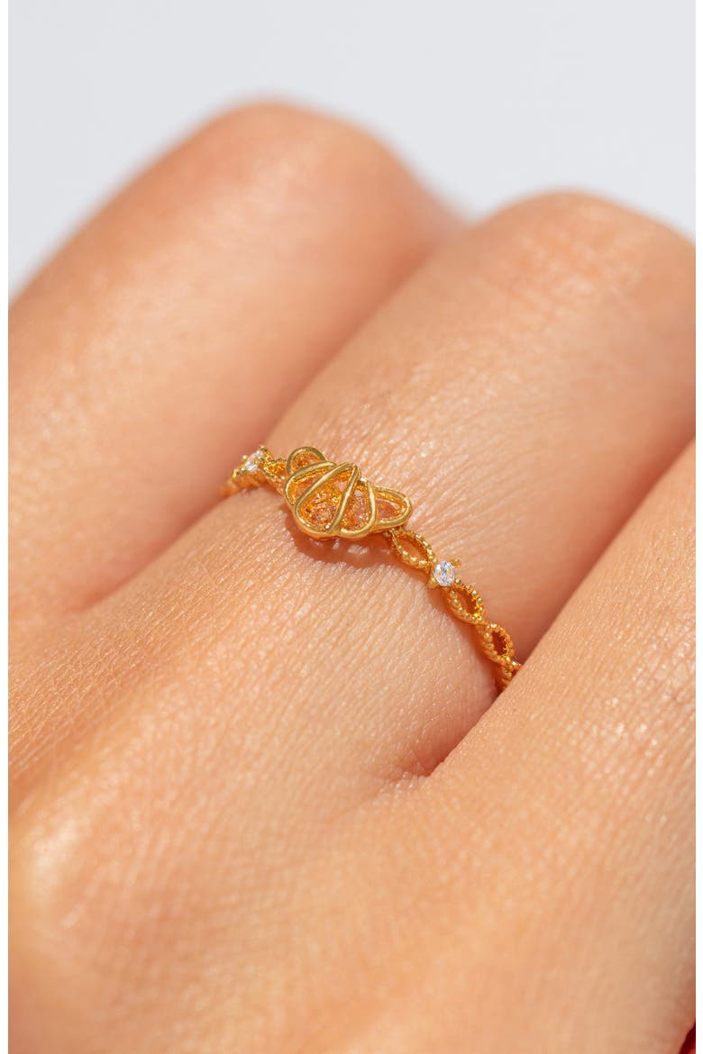 Croissant Ring, Alternate, color, GOLD