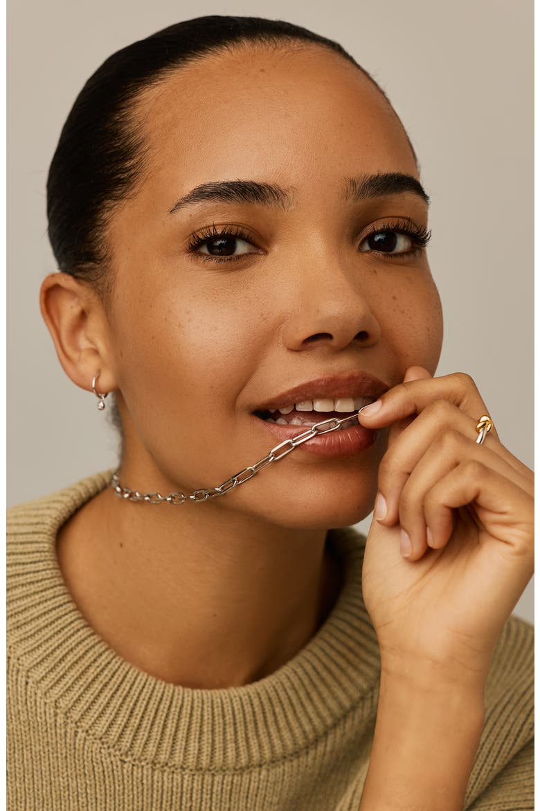 Classic Paperclip Chain Necklace, Alternate, color, SILVER