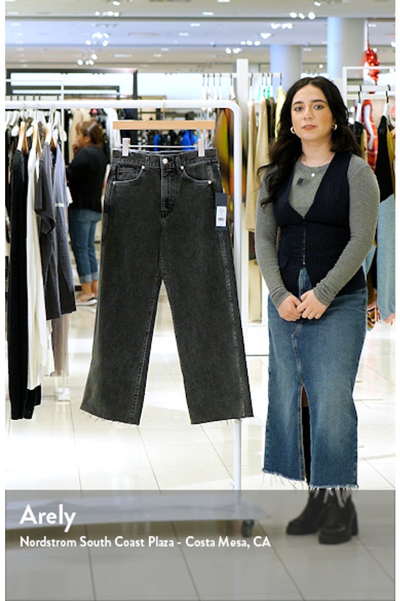 Taylor High Waist Raw Hem Crop Wide Leg Jeans video