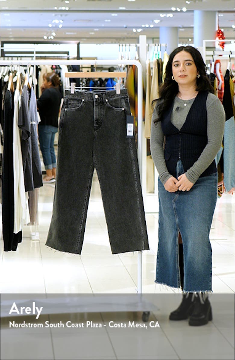 Taylor High Waist Raw Hem Crop Wide Leg Jeans, sales video thumbnail