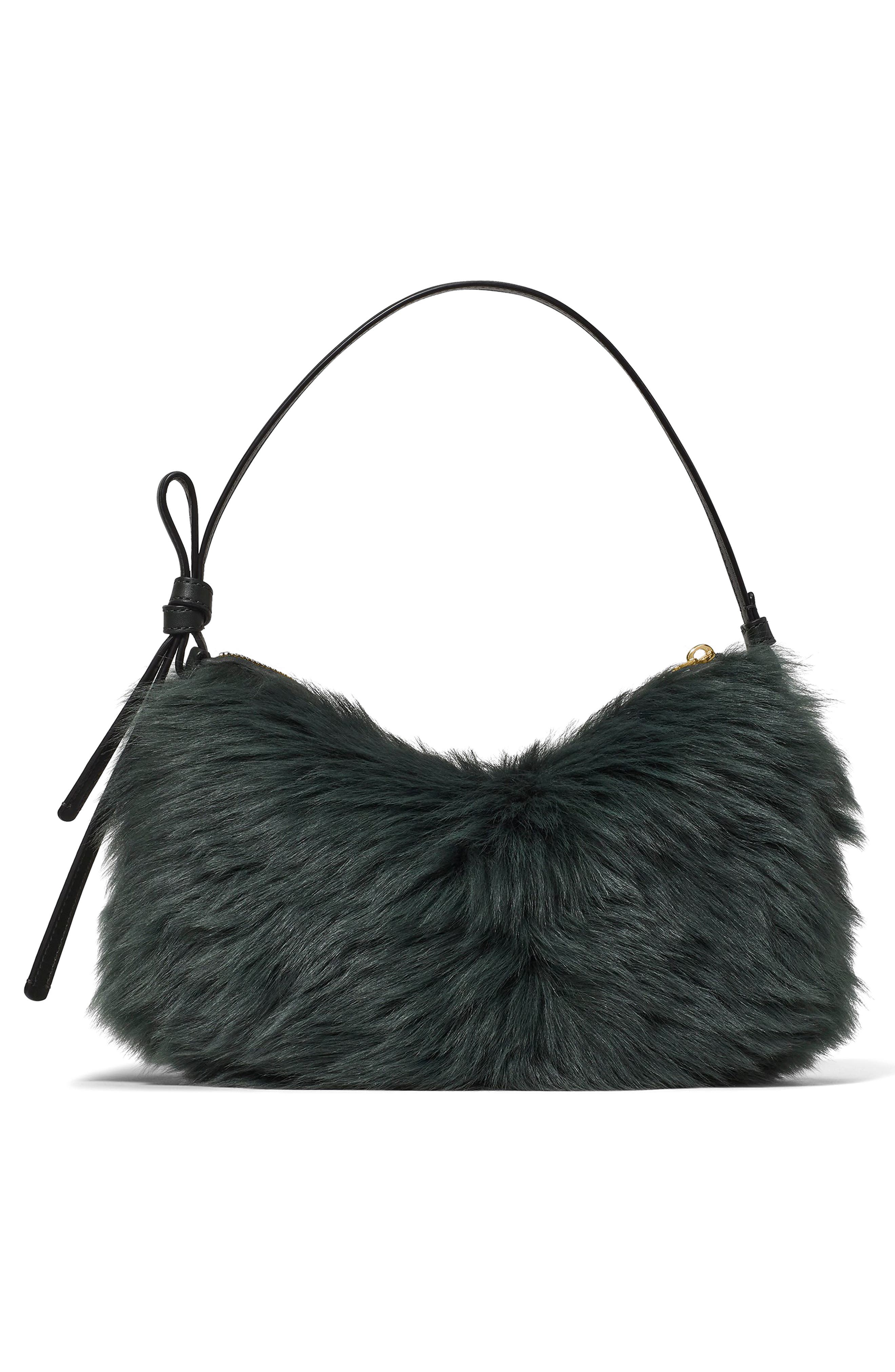 Kate Spade New York loop genuine shearling shoulder bag, Alternate, color, 