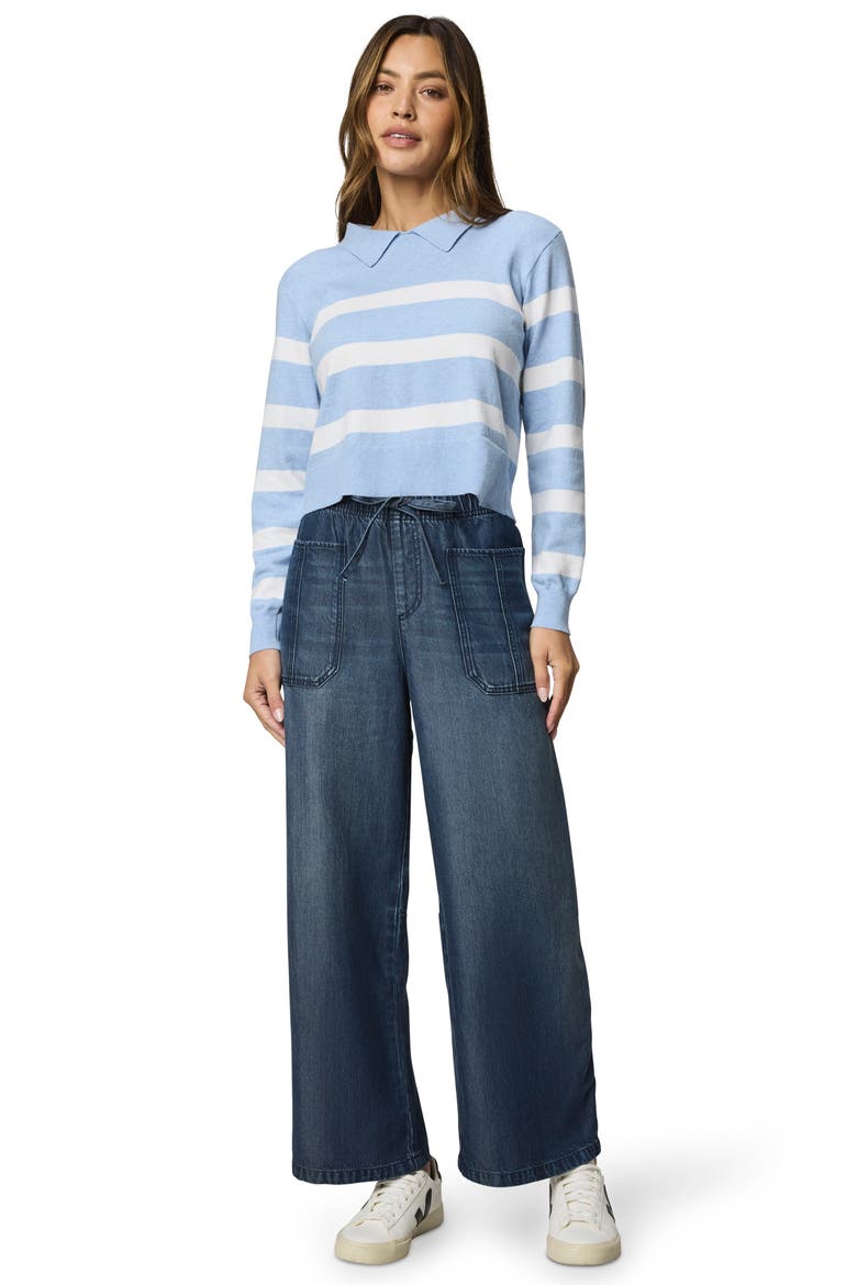 Denim Drawstring Pants, Alternate, color, DARK RINSE