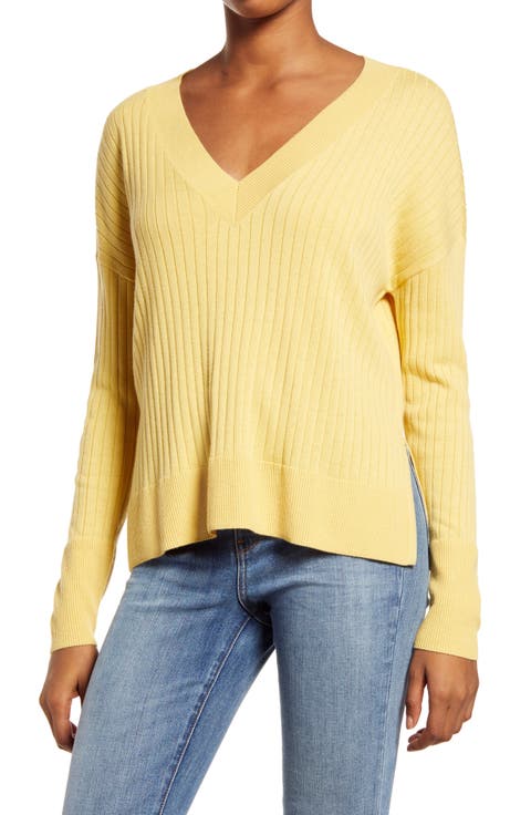 Ribbed V-Neck Sweater