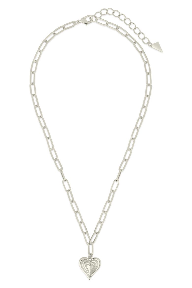 Beating Heart Pendant Necklace, Alternate, color, SILVER