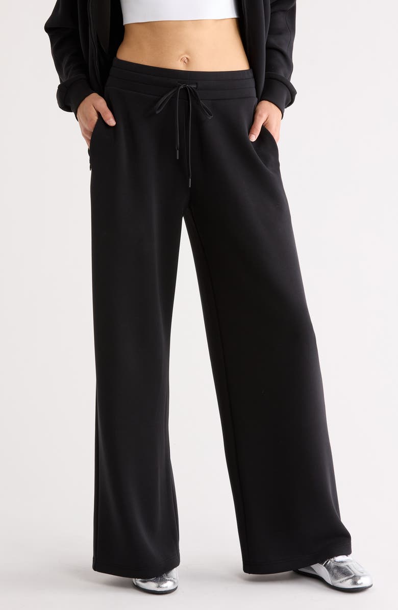 Zella Ultrasoft Wide Leg Pants, Main, color, Black