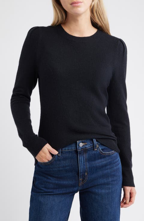 Pointelle Detail Crewneck Sweater