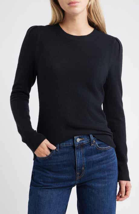 Caslon® Pointelle Detail Crewneck Sweater