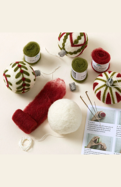 Uncommon Goods Festive Ornaments Beginner Needle Felting Kit