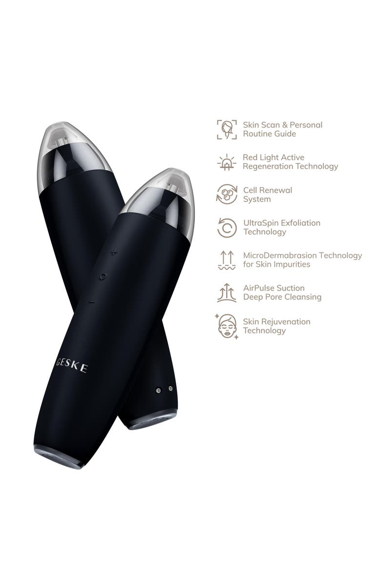 GESKE SmartAppGuided MicroDermabrasion Blackhead Remover | 7 in 1, Alternate, color, Black