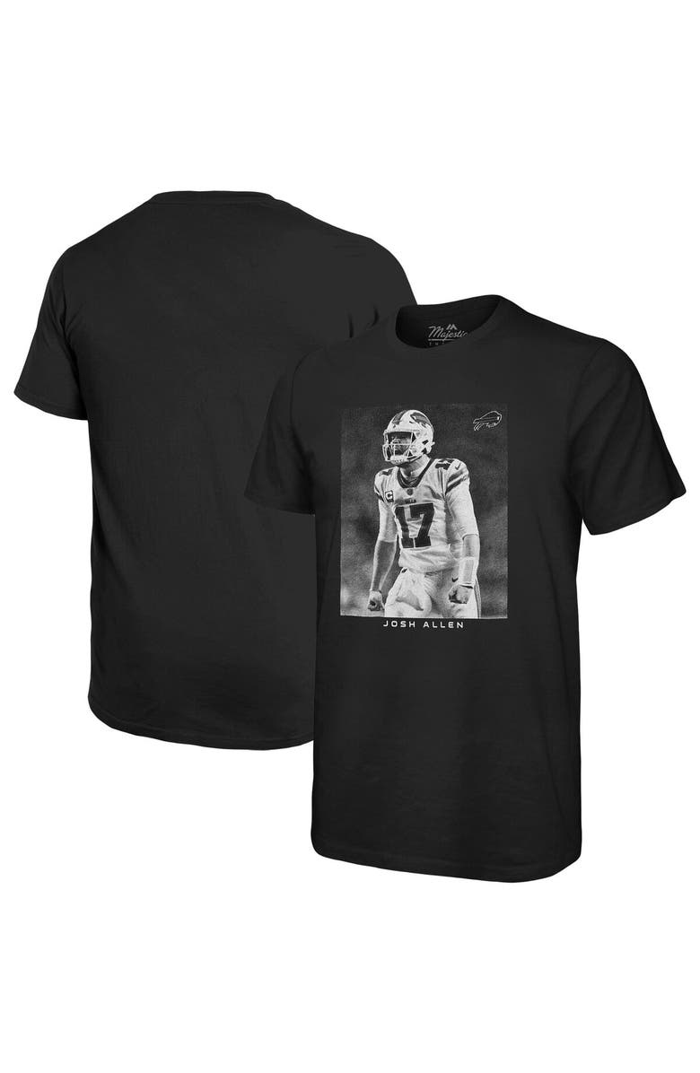 Majestic Threads Men's Majestic Threads Josh Allen Black Buffalo Bills Oversized Player Image T-Shirt, Main, color, 