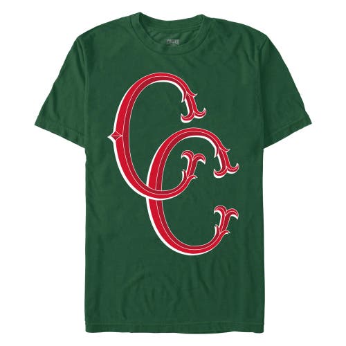 Crooks & Castles Red Initials Logo  Graphic T-shirt In Dark Green