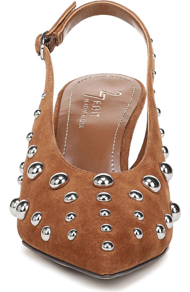 27 EDIT Naturalizer Elaine Stud Slingback Pointed Toe Pump, Alternate, color, Dark Chestnut Brown