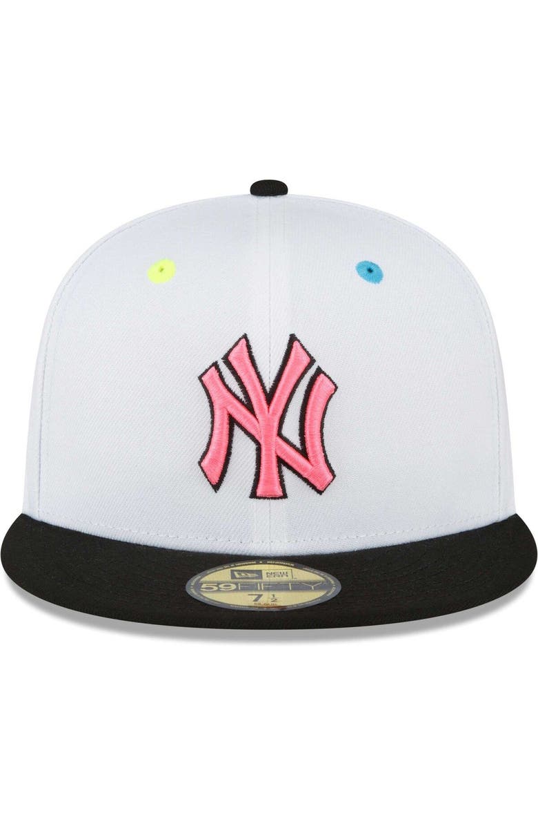 New Era Men's New Era White New York Yankees Neon Eye 59FIFTY Fitted Hat, Alternate, color, 