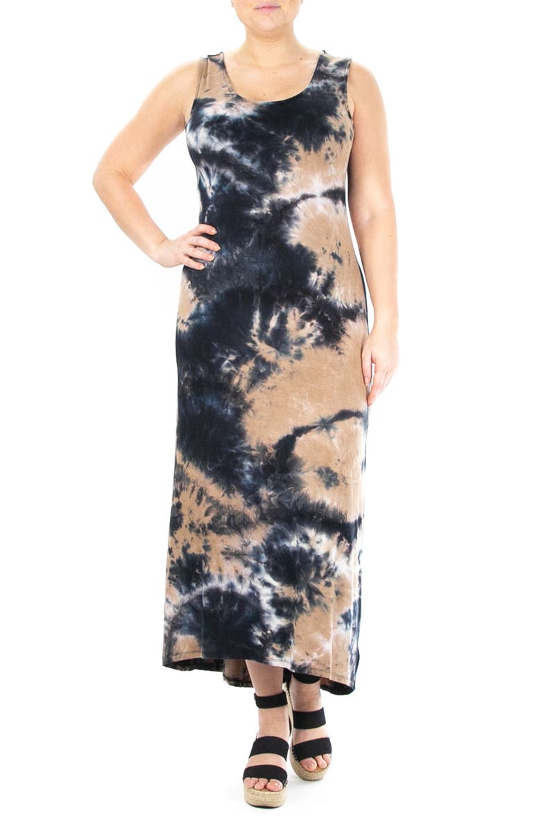 Nina Leonard High-Low Tie Dye Maxi Dress, Main, color, 
