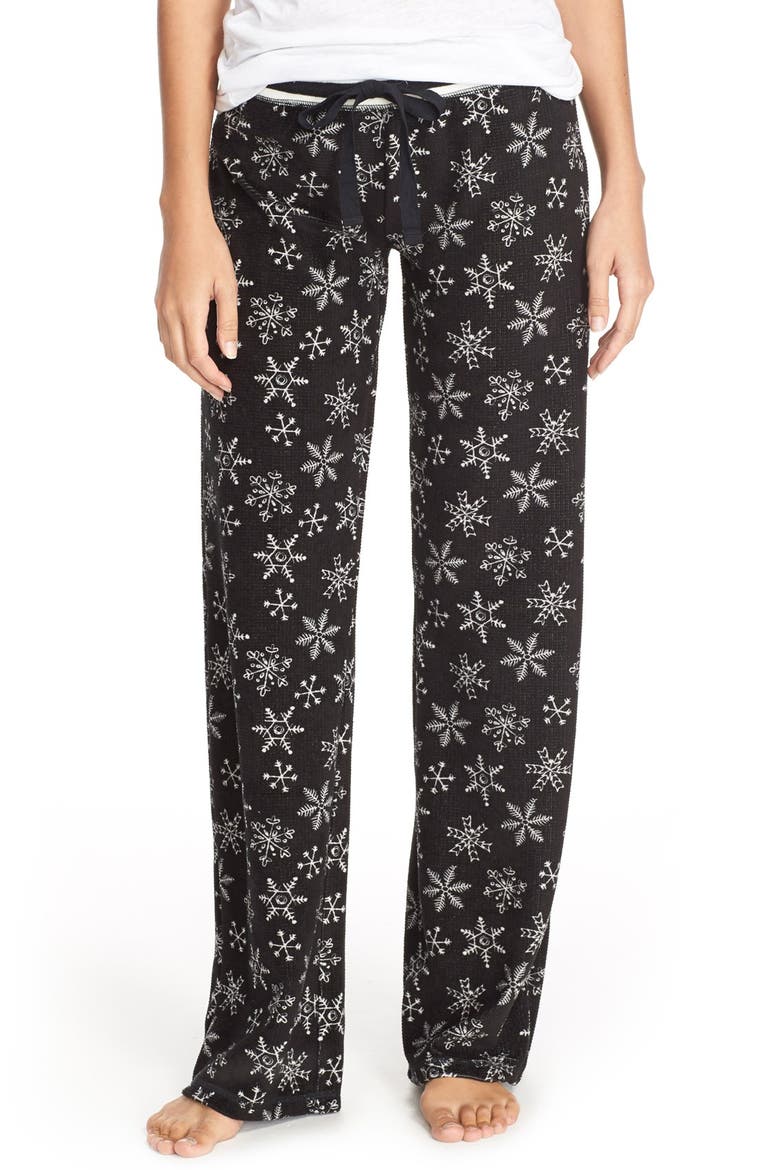 Thermal Knit Lounge Pants, Main, color, BLACK SNOWFLAKE