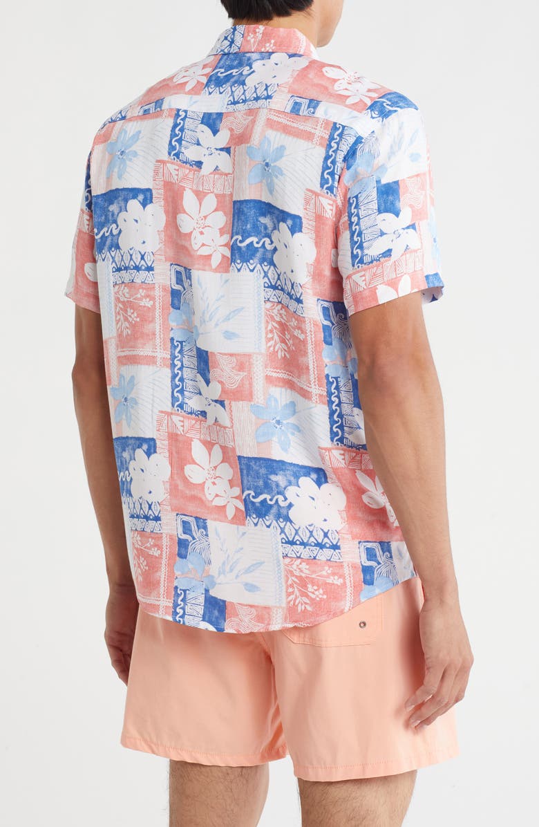 Vintage Summer Short Sleeve Button-Down Shirt, Alternate, color, Red