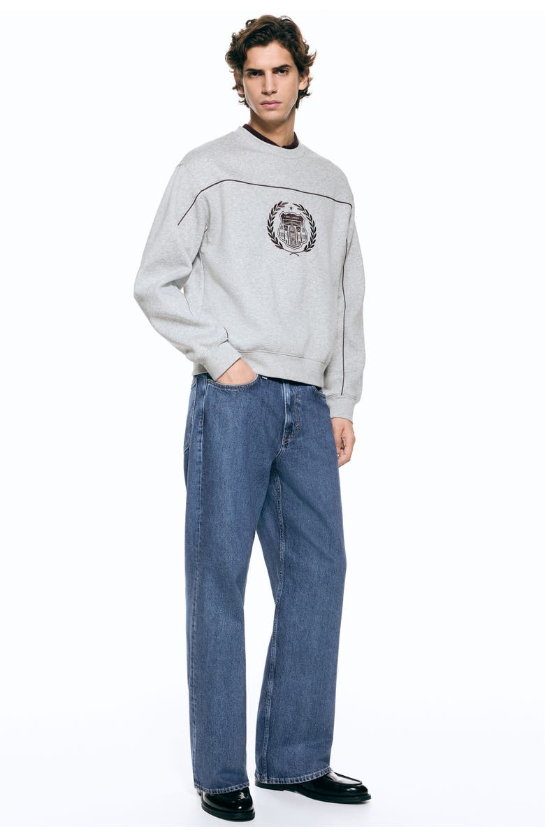 H&M Loose Fit Sweatshirt, Alternate, color, Gray Melange