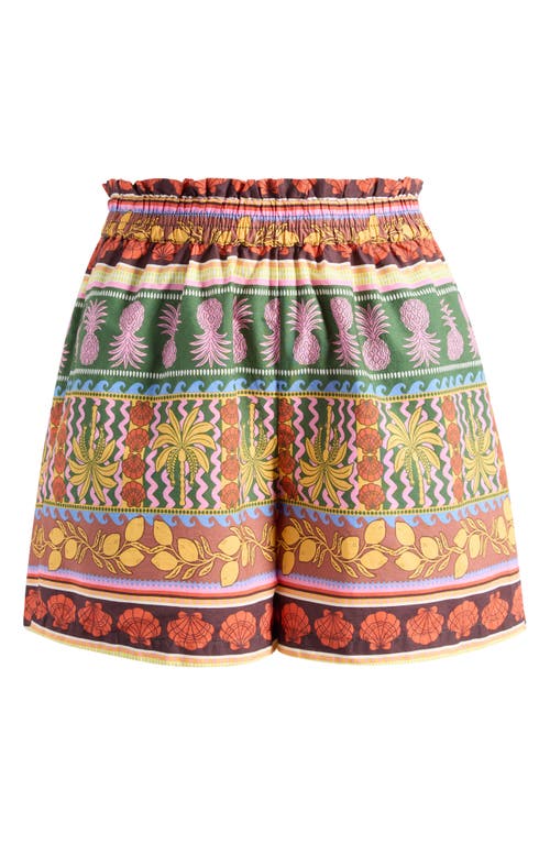 Vero Moda Truly Tropical High Waist Cotton Shorts In Multi