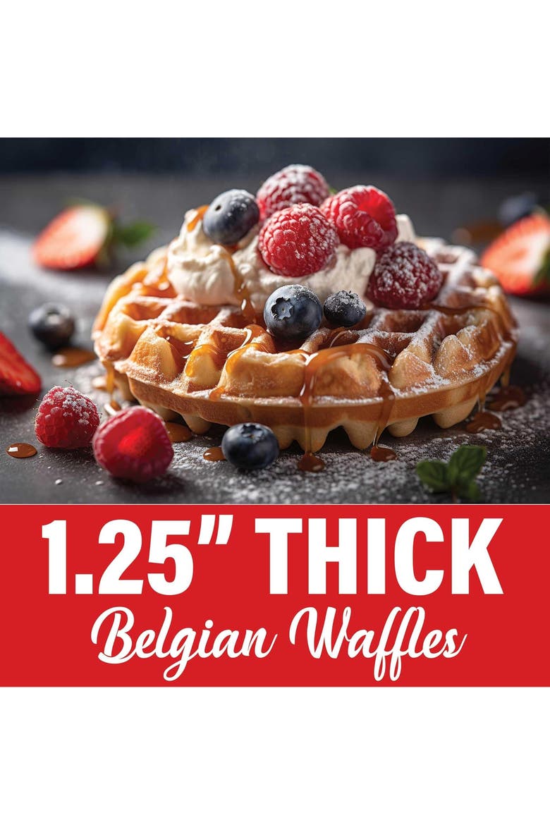 Electric Belgian Waffle Maker, Alternate, color, Silver