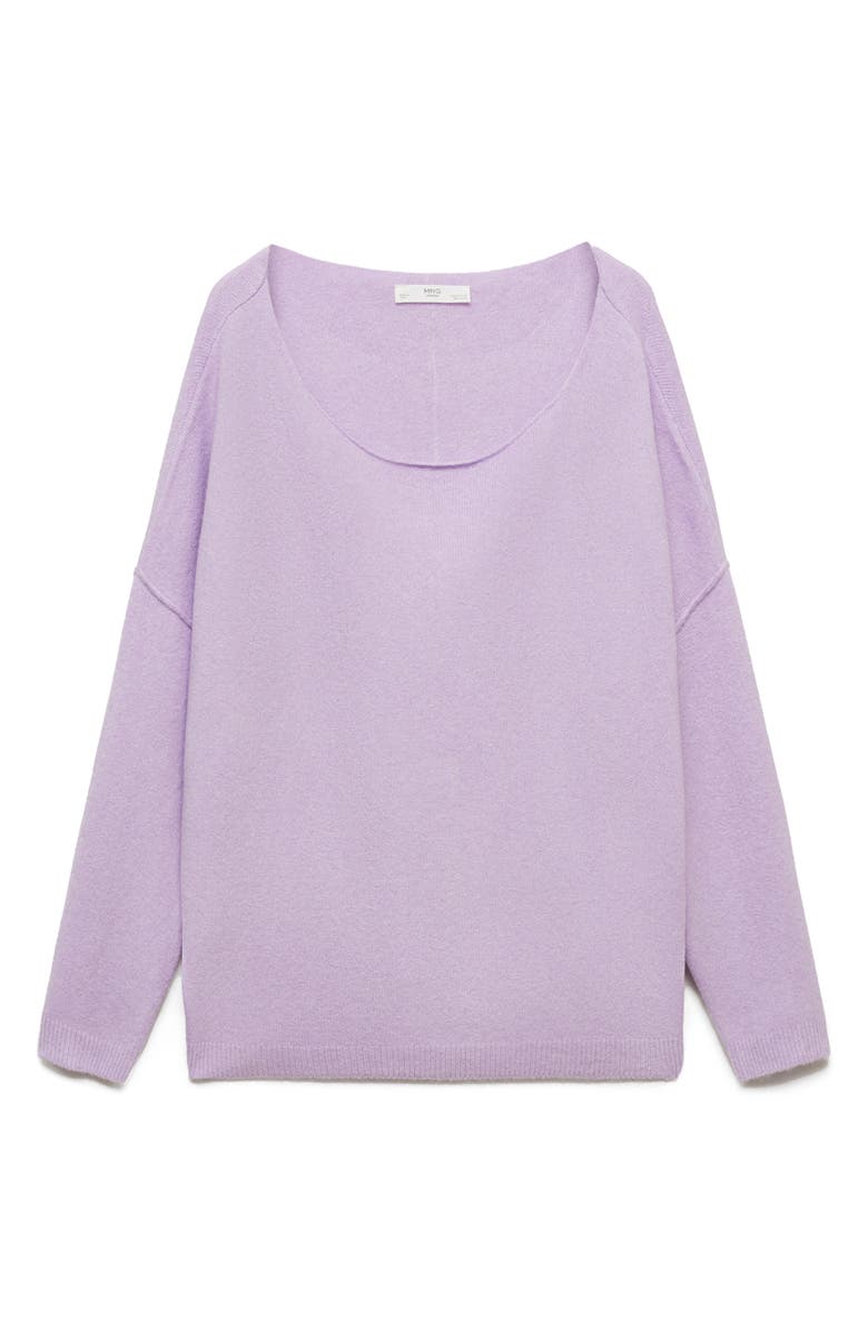 MANGO Boat Neck Sweater, Alternate, color, Lavender