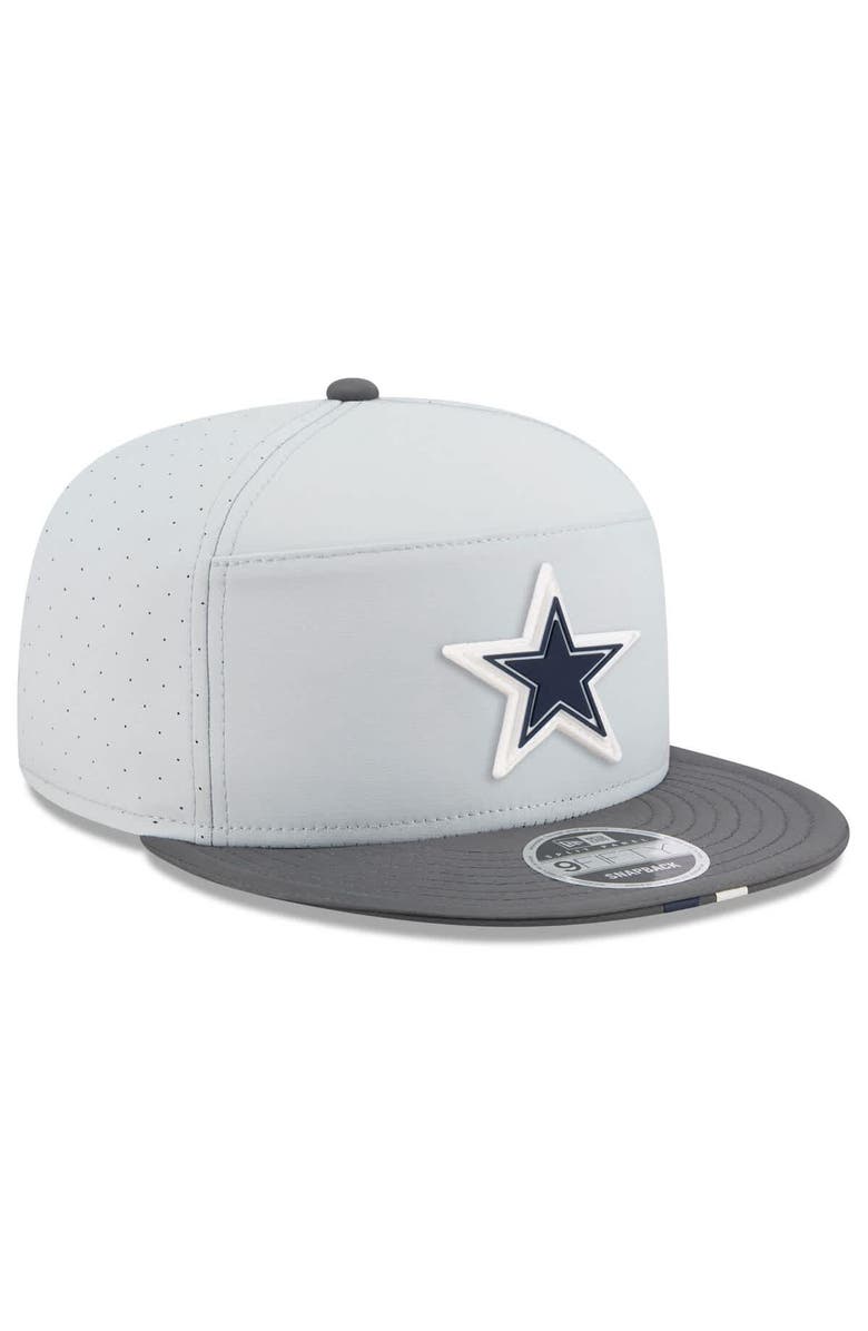 New Era Men's New Era Gray/Graphite Dallas Cowboys 2025 NFL Training Camp Split Panel 9FIFTY Snapback Hat, Alternate, color, Gray