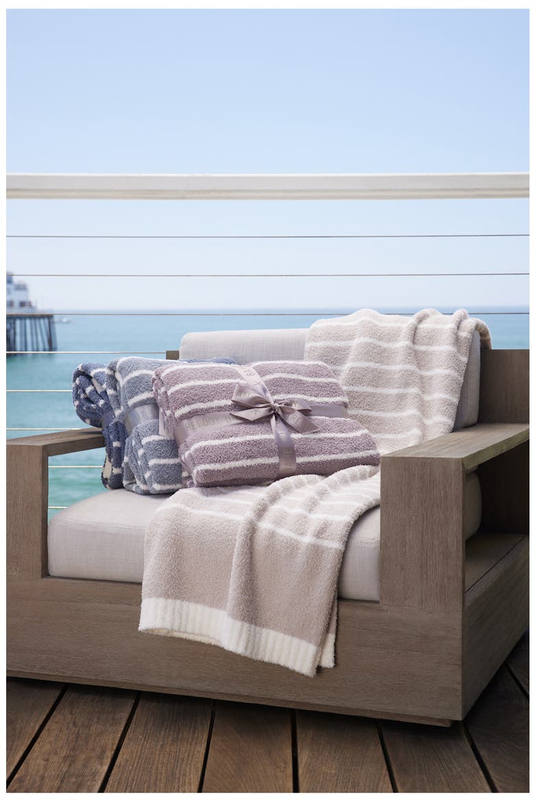 CozyChic® Horizontal Stripe Throw Blanket, Alternate, color, BEACH ROCK-CREAM