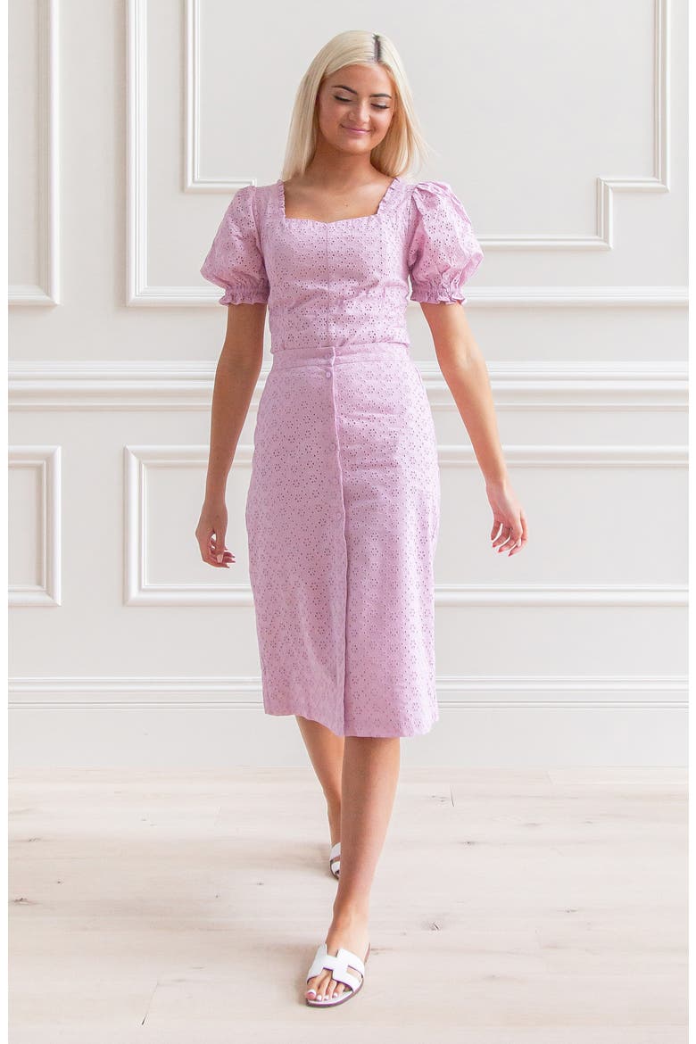 Puff Sleeve Eyelet Top, Alternate, color, PURPLE FRAGRANT