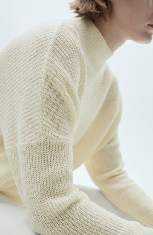 Mango Oversize Wool Mock Neck Sweater In Ecru