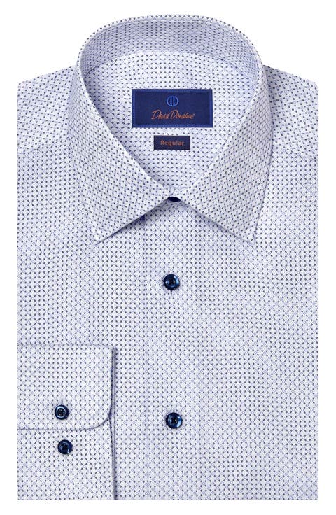 Regular Fit Grid Cotton Dress Shirt