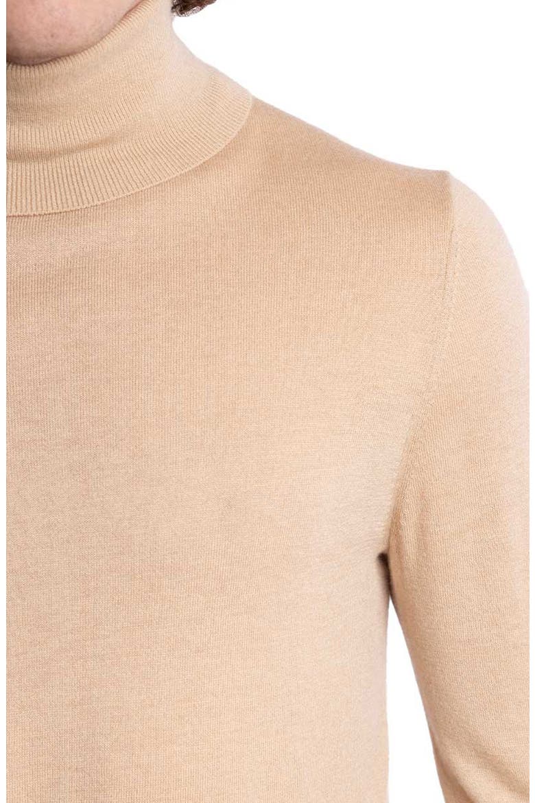 Fine Gauge Turtleneck Sweater, Alternate, color, ALMOND