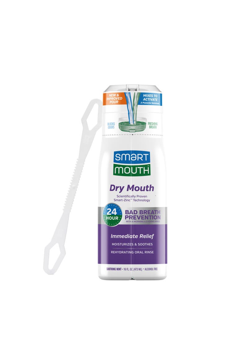 Dry Mouth Zinc Activated Mouthwash & Tongue Cleaner Optimal Oral Health - Sugar, Gluten & Alcohol-Free 16 fl oz, Main, color, Soothing Mint