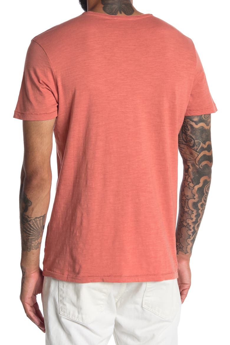 Crew Neck Short Sleeve Knit T-Shirt, Alternate, color, CORAL