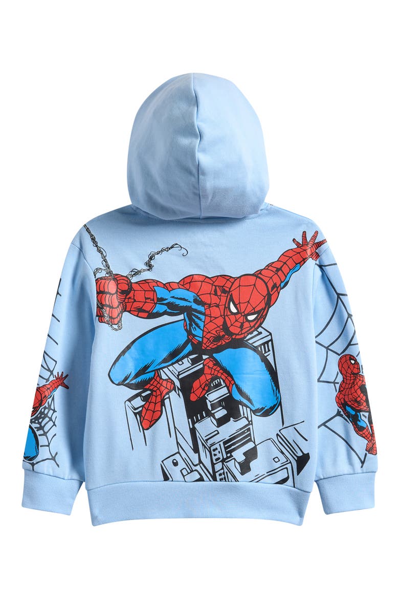 Kids' Spider-Man Spidey Webs in NYC Fleece Graphic Hoodie, Alternate, color, BLUE