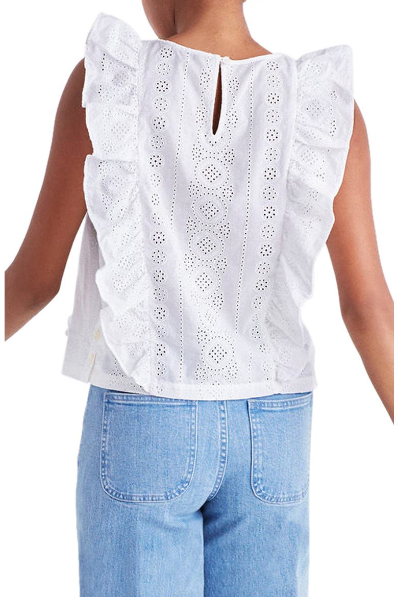Bellflower Eyelet Ruffle Tank, Alternate, color, EYELET WHITE