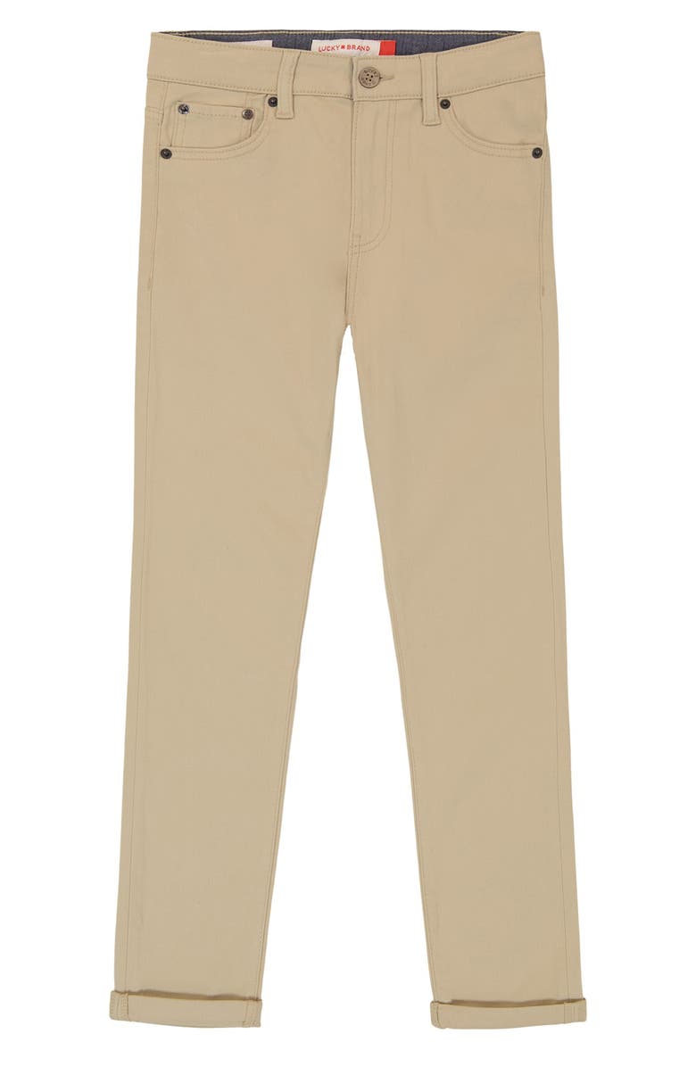 Lucky Brand Kids' Slim Fit Five-Pocket Twill Pants, Main, color, Irish Cream