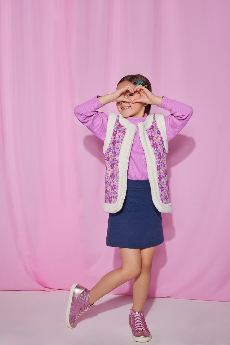 Kids' Ribbed Turtleneck, Alternate, color, Petal