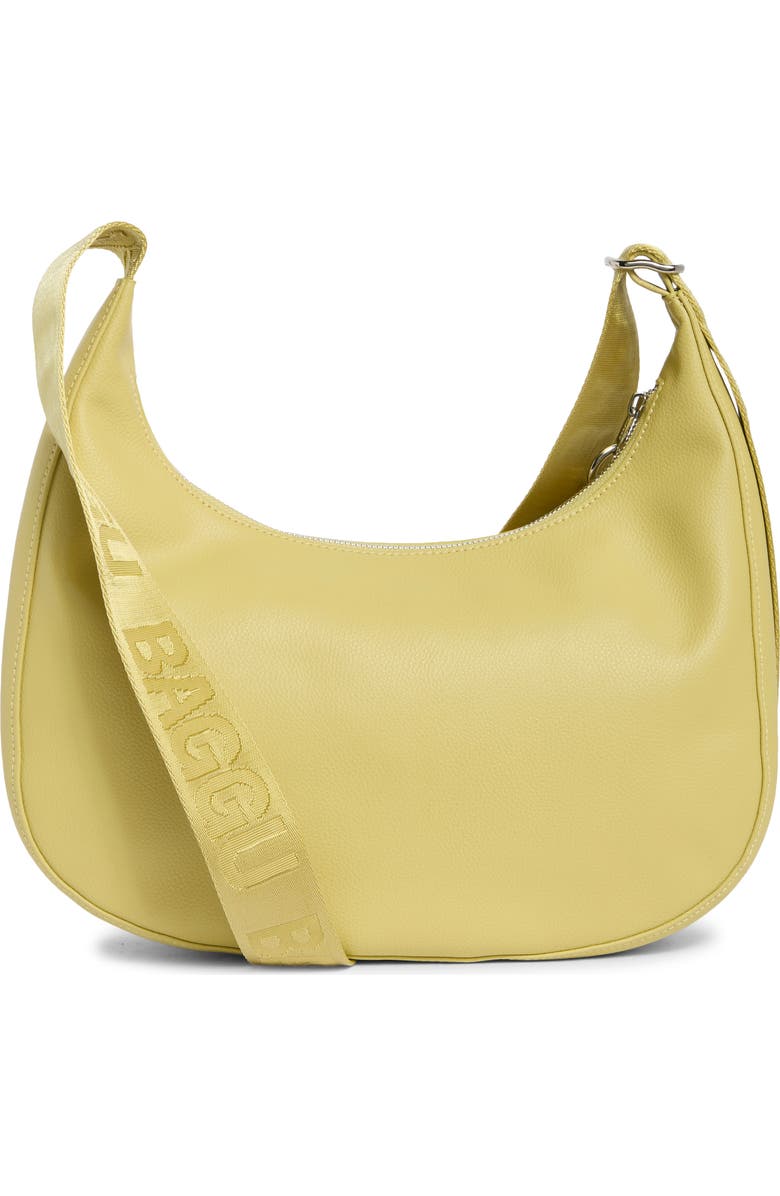 Baggu Medium Recycled Leather Crescent Bag, Alternate, color, Straw