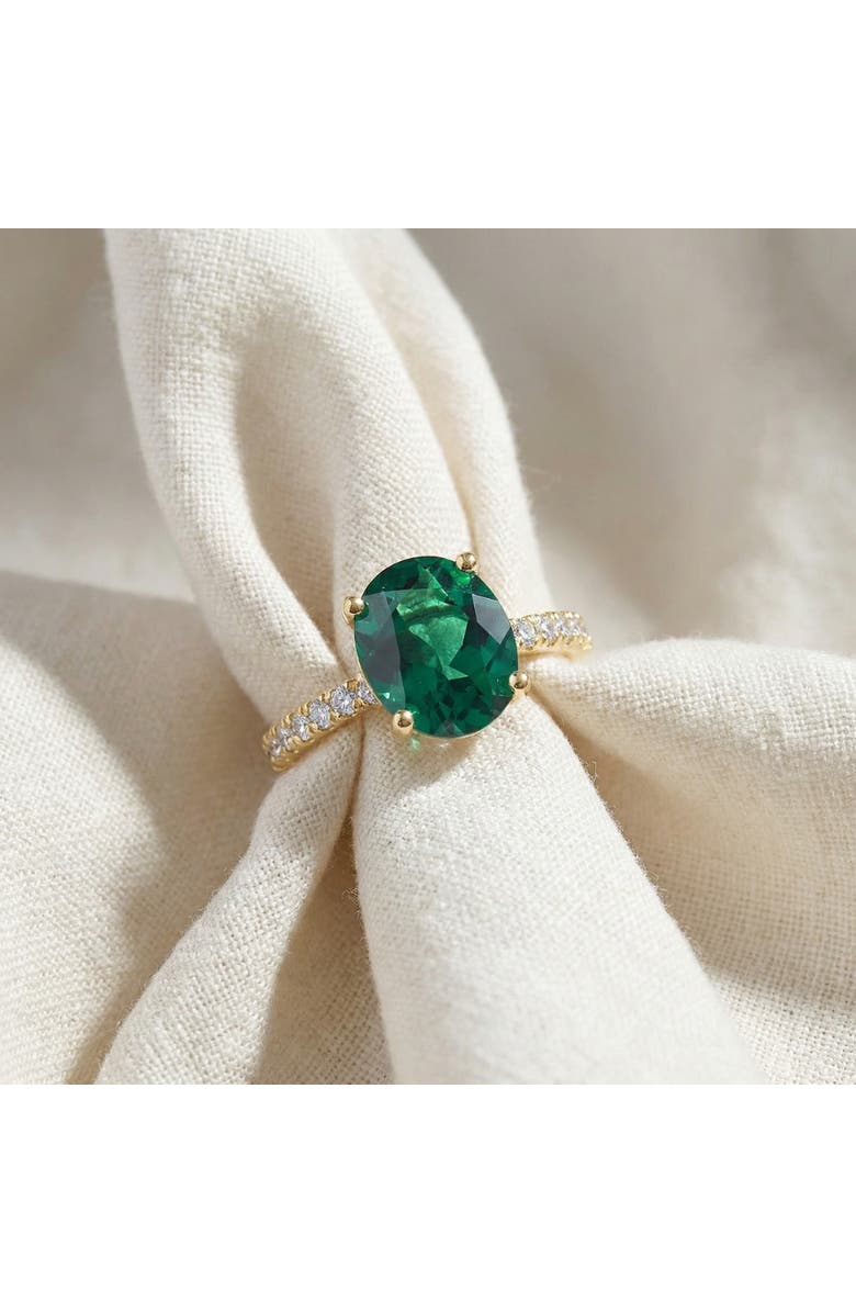 Bliss Diamond Emerald & Diamond 3/8 ct Ring 14k Gold Lab Grown, Alternate, color, 14K Yellow Gold