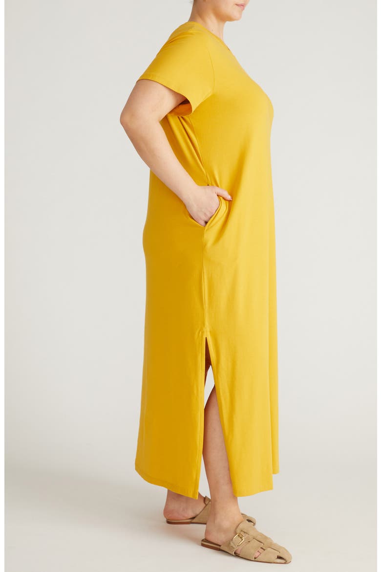 Halie Maxi T-Shirt Dress, Alternate, color, GOLDENROD YELLOW