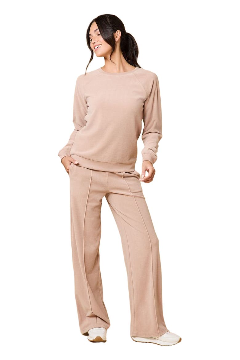 Vintage Velvet Crewneck with Pintuck Pant, Main, color, Coco