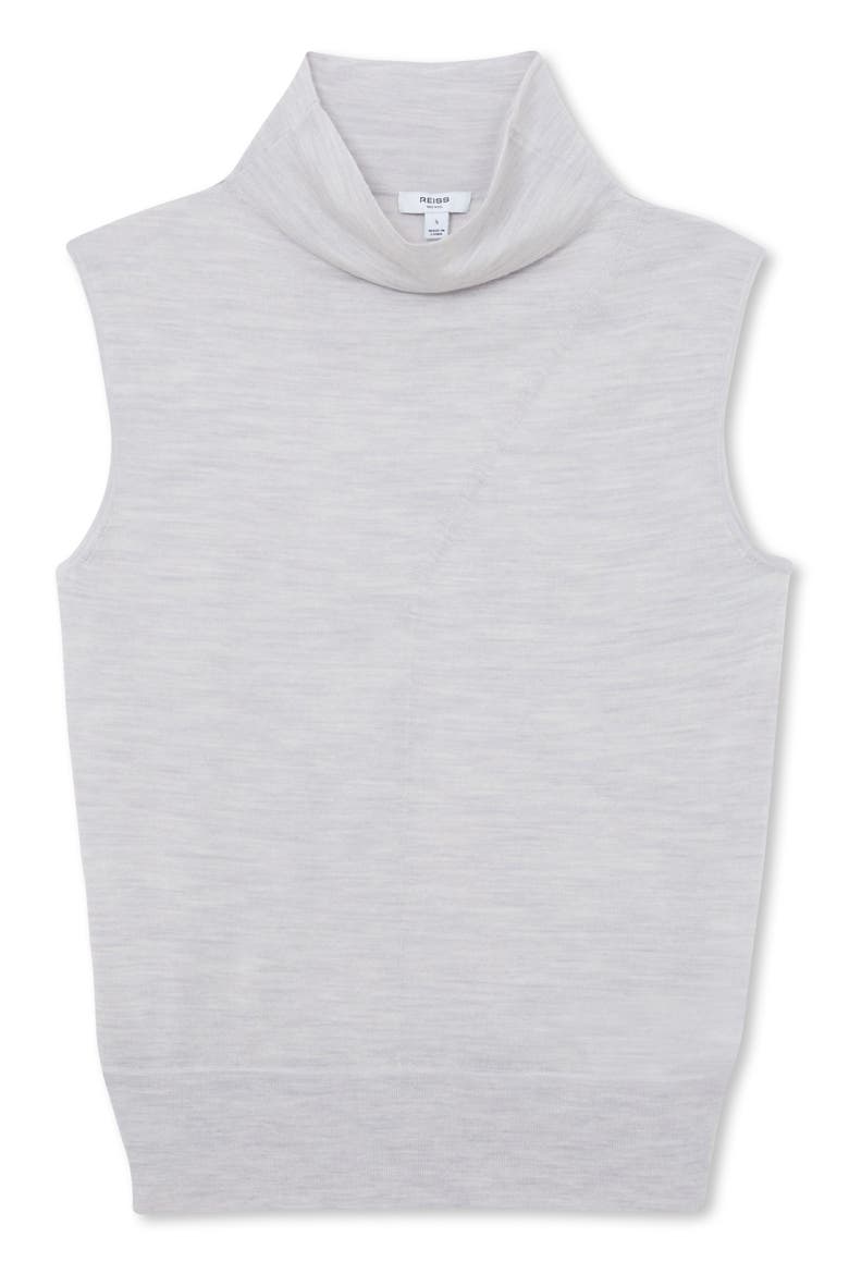 Honey Mock Neck Wool Shell, Alternate, color, GREY MARL