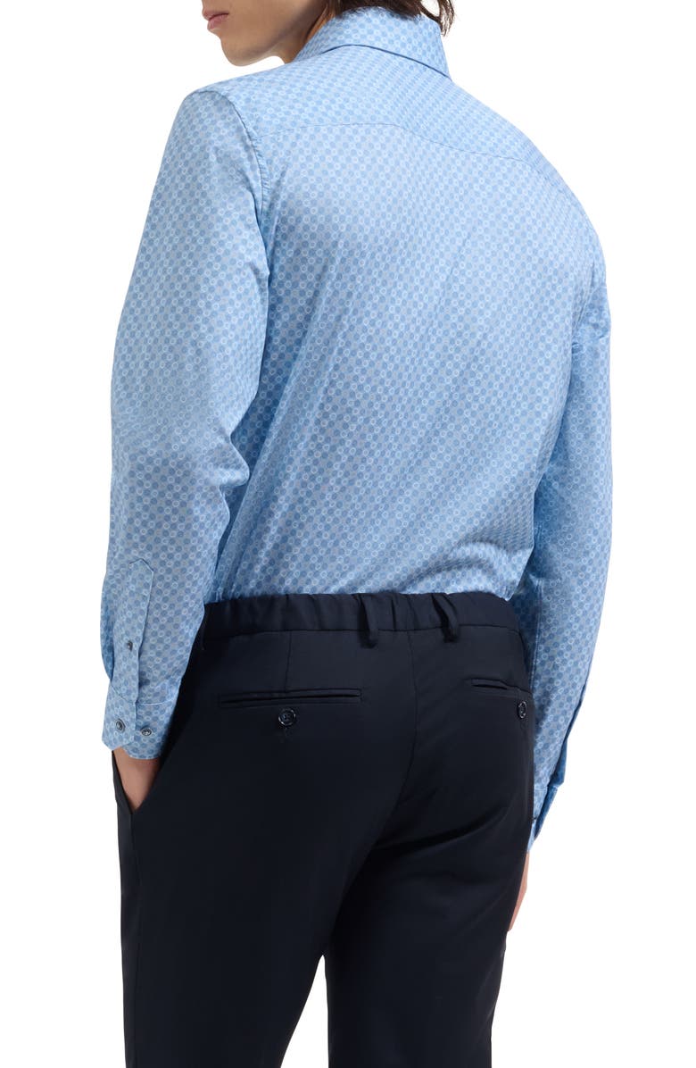 Bugatchi Devon OoohCotton<sup>®</sup> Circle Print Button-Up Shirt, Alternate, color, Air Blue