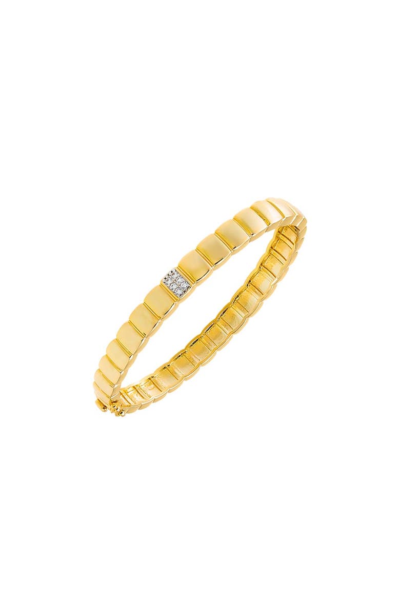 BY ADINA EDEN Pave Accented Ridged Box Bangle Bracelet, Main, color, 