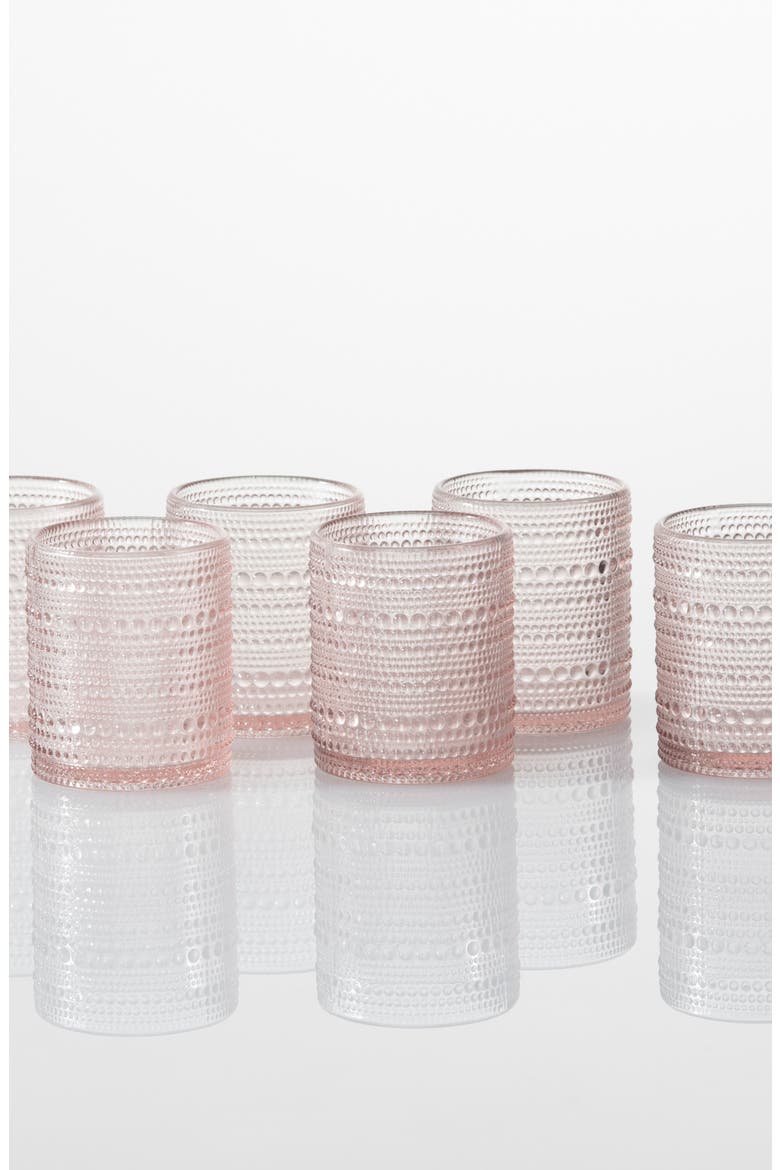 Jupiter Set of 6 Double Old Fashioned Glasses, Alternate, color, PINK ICED