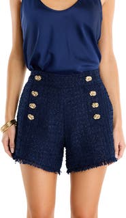 The Noli Shop Tamara Tweed Button Shorts